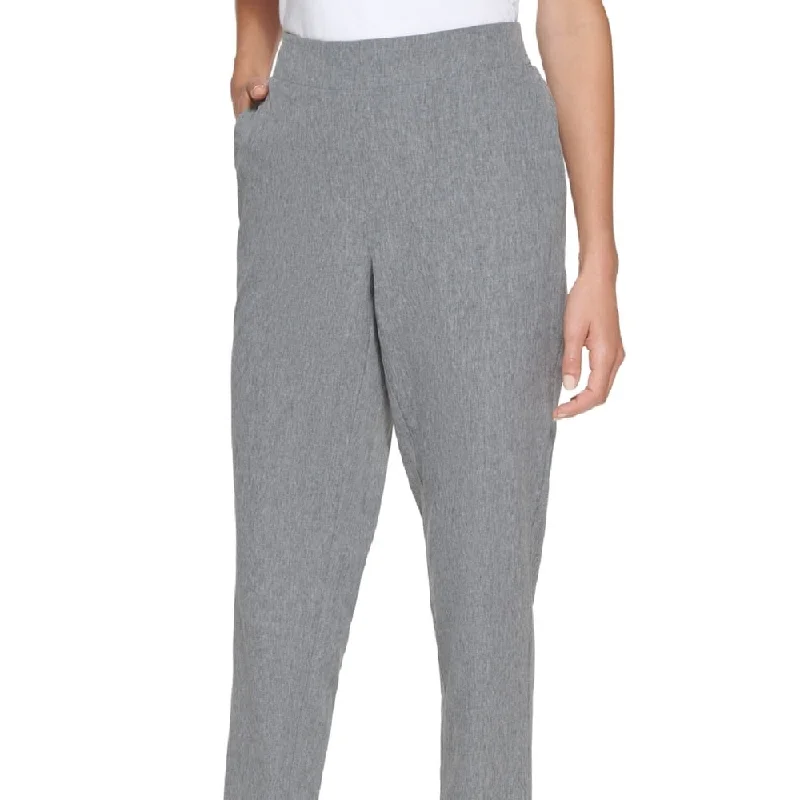 A-line Dresses for Flattering -Calvin Klein Women's Elastic Back High Rise Dress Pants Gray Size Medium