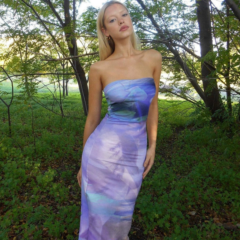 Vintage Dresses for Nostalgia -Charis Strapless Maxi Dress