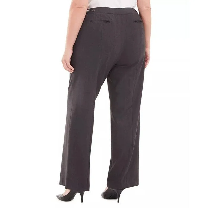 Modern Dresses for Trendy -Calvin Klein Women's Plus Size Highline Straight-Leg Dress Pants Dark Gray Size 22W