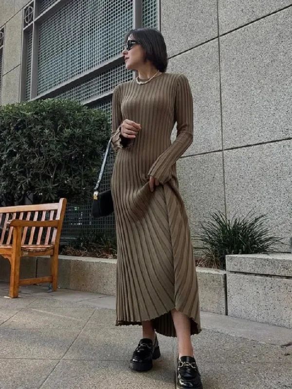 Silk Dresses for Luxurious -Bailei Knit Maxi Dress