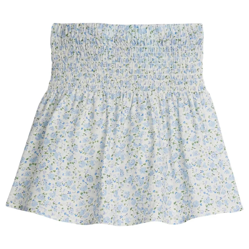 Cute mini skirts for fun party nights -Girl's Isla Skirt In Blue Floral