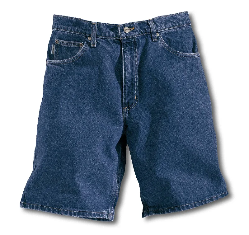 Casual shorts for men with a tailored fit and classic design for a sharp look-Washed Denim Work Dungaree Flannel Lined