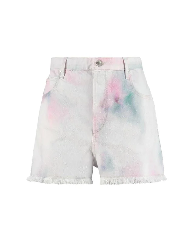 Best fitness shorts for women with breathable fabrics for high-performance activities-Isabel Marant Tie-Dye Denim Shorts