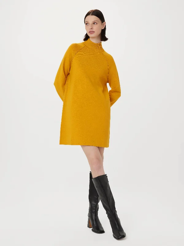 Valentine's Day Dresses for Romance -The Compact Sweater Dress in Mustard