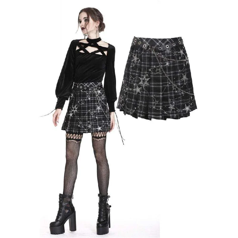 Wrap skirts for easy adjustable fit -Women's Tartan & Starr Punk Skirt