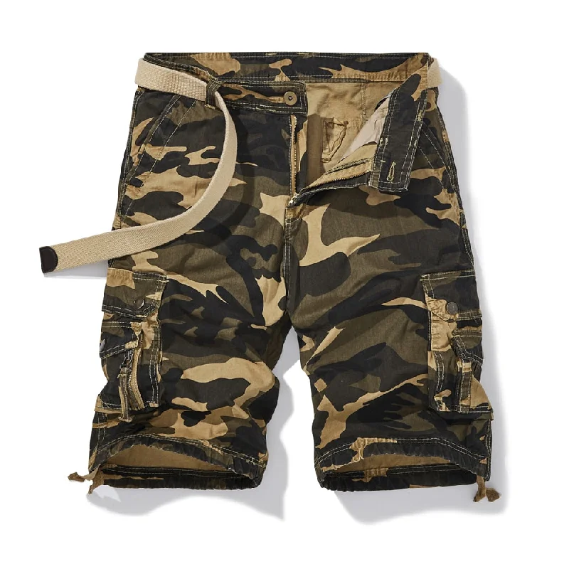 Best workout shorts for men with mesh panels for extra ventilation and breathability-Men's Plus Size 28-40 Inch Printed Casual Camouflage Military Shorts