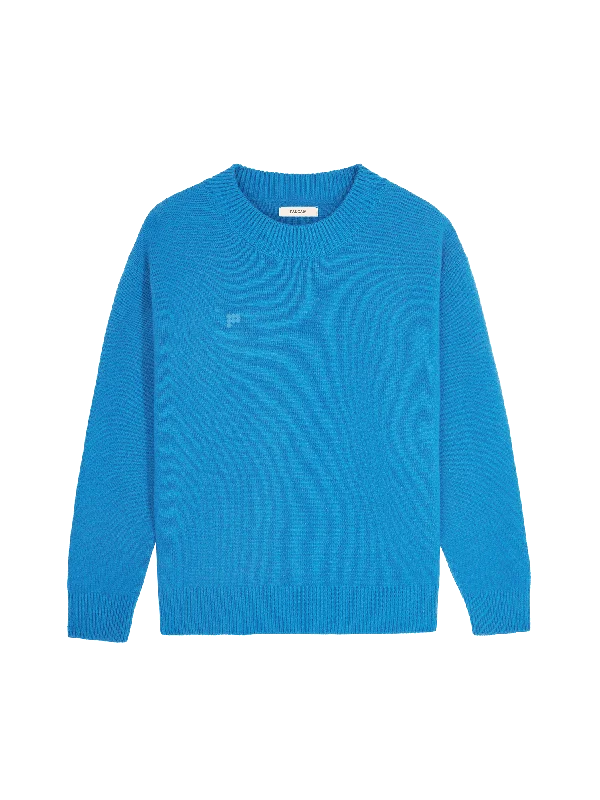 Raglan - Sleeve Sweaters for Comfort -Women's Recycled Cashmere Sweater—cerulean blue