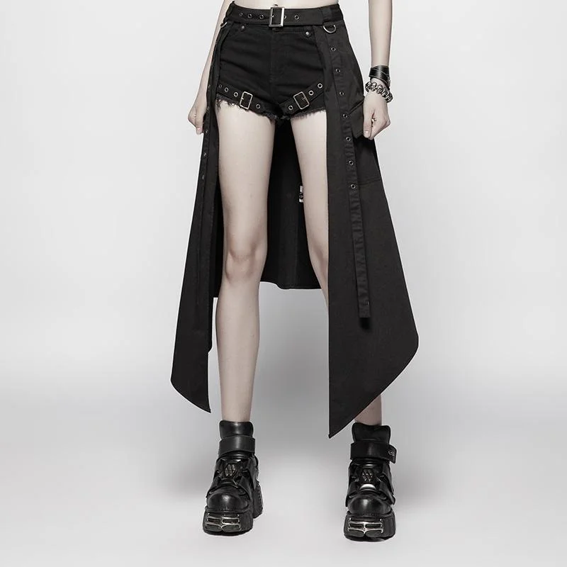 Affordable skirts for budget-friendly wardrobe updates -Women's Punk Detachable Overskirt