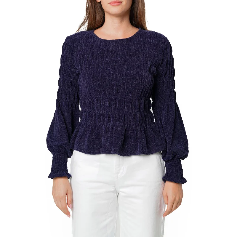 Plus - Size Sweaters for Curvy Women -Women's Peplum Sweater In Midnight