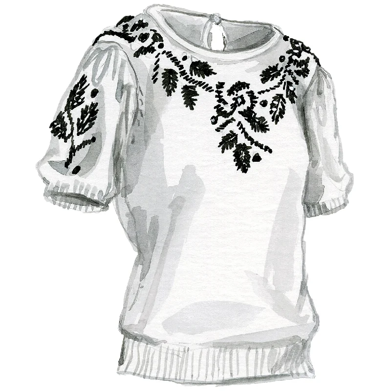 Raglan - Sleeve Sweaters for Comfort -Embroidered Sweater