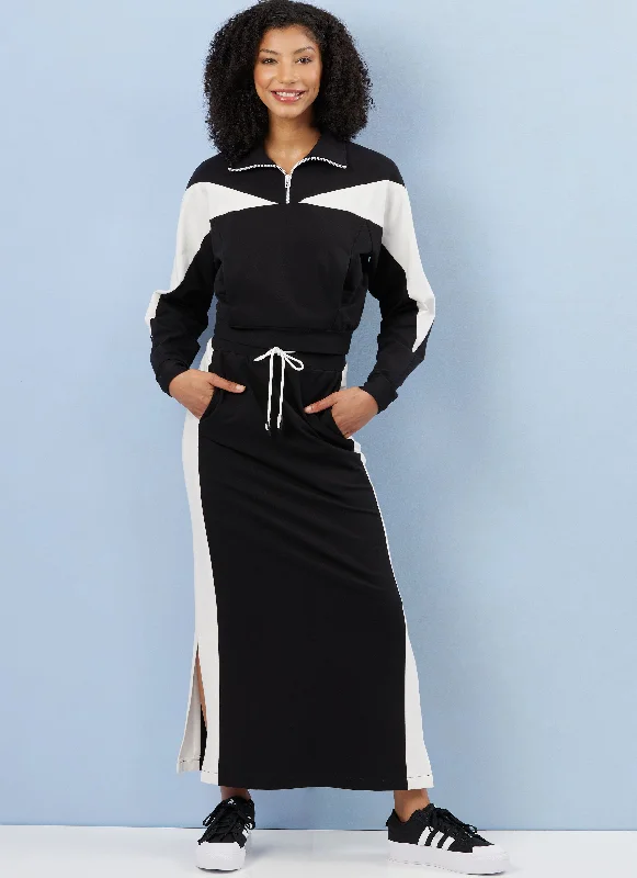 Classic black maxi skirts for versatility -Simplicity Knit Top & Skirt S3035