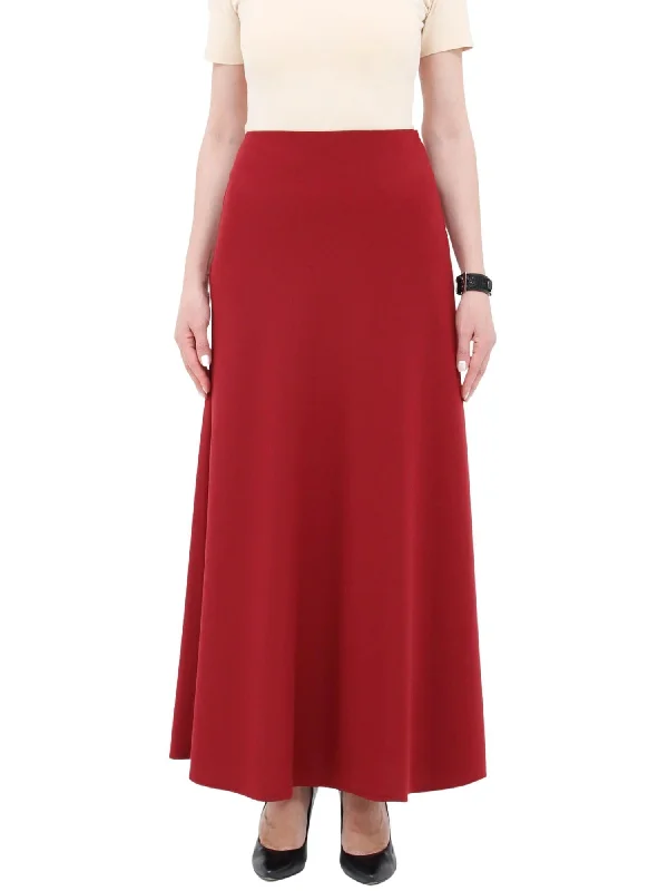 Purple Dresses for Royalty -Burgundy A-Line Style Comfy Maxi Dress Skirt