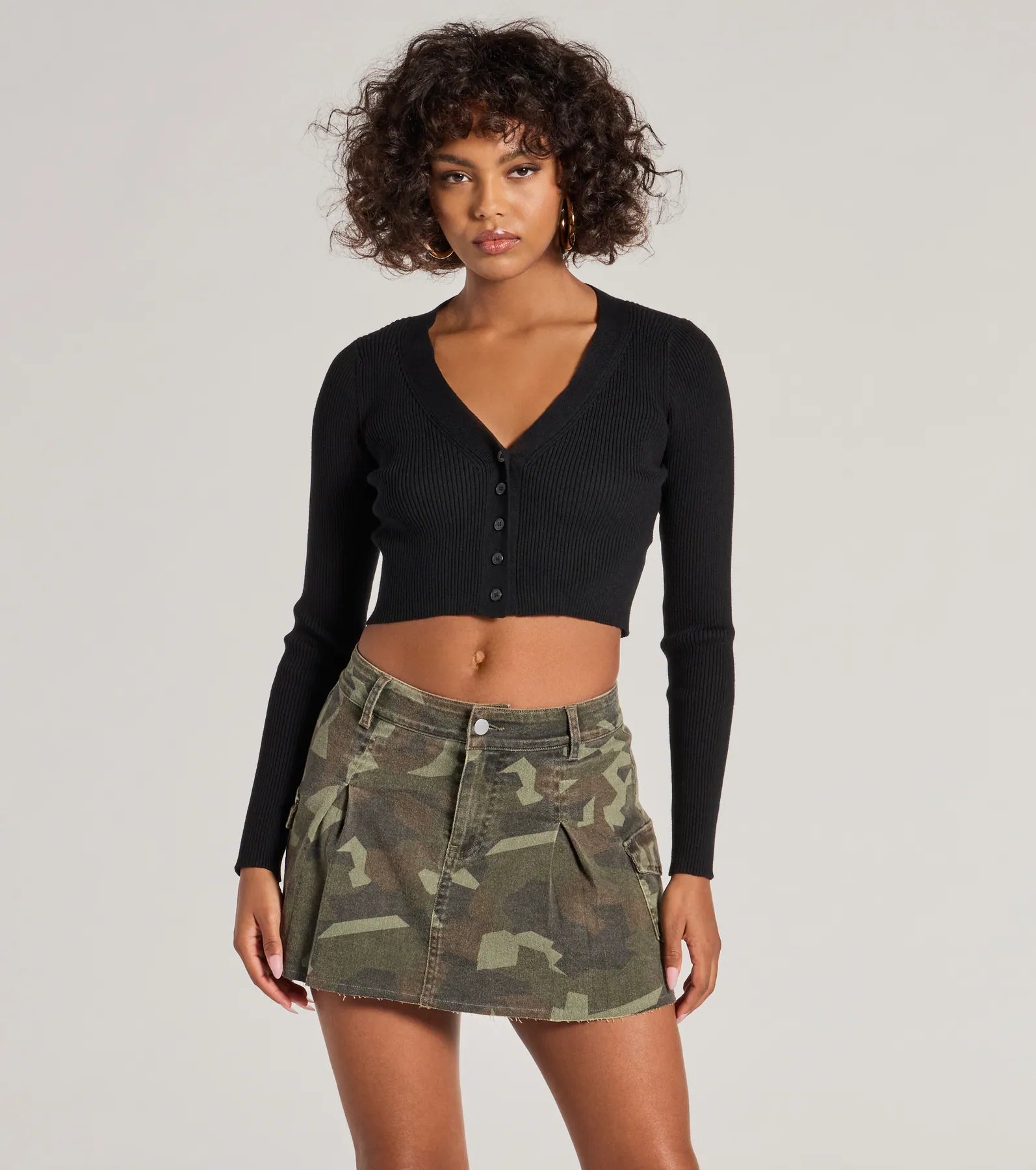 Luxury skirts with intricate embroidery accents -Adventurous Babe Camo Pleated Cargo Mini Skirt