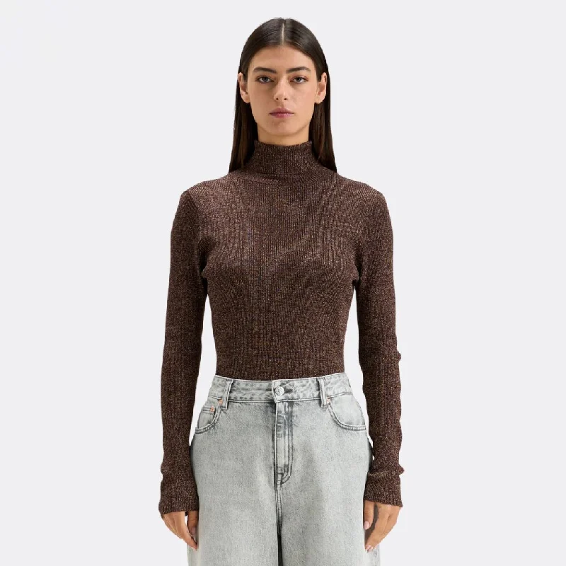 Mock - Neck Sweaters for Subtle Style -Anoit Sweater (Chestnut)