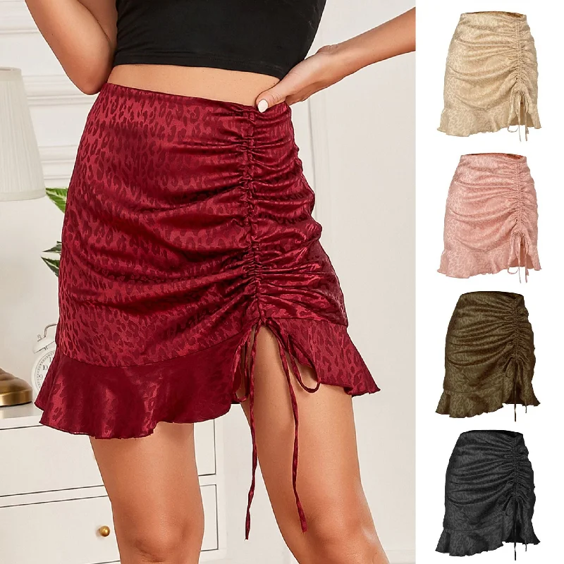 Luxury skirts with shimmering sequin details -Embroidered Satin Mermaid Skirt