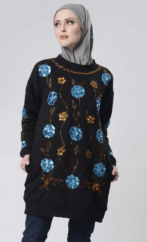 UV - Protective Sweaters for Outdoor -Floral Embroidered Sweater