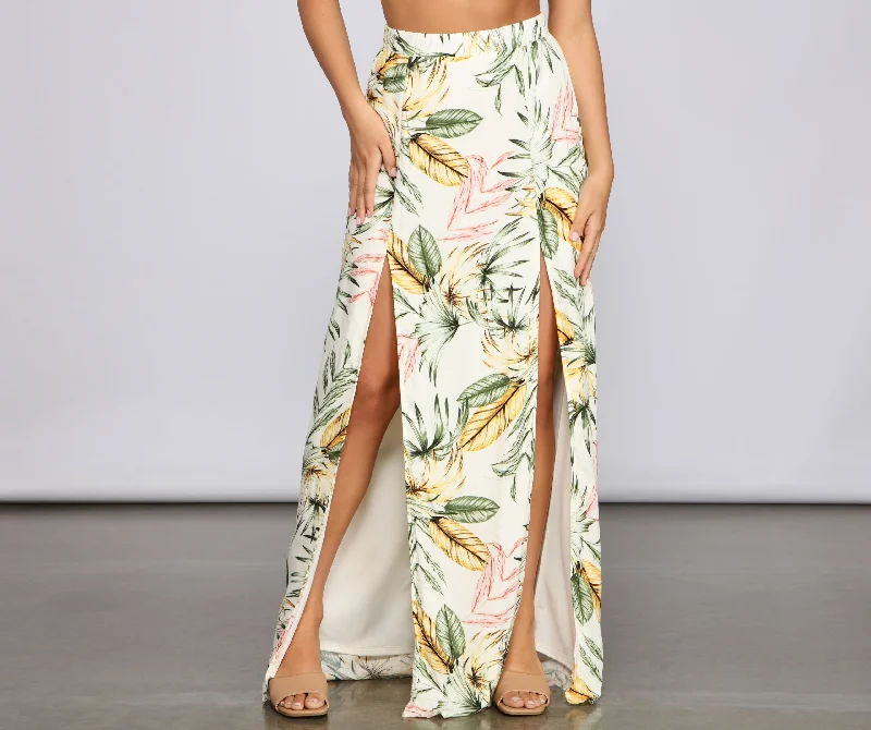 Ruffled skirts for soft romantic appeal -Summertime Stunner Maxi Skirt