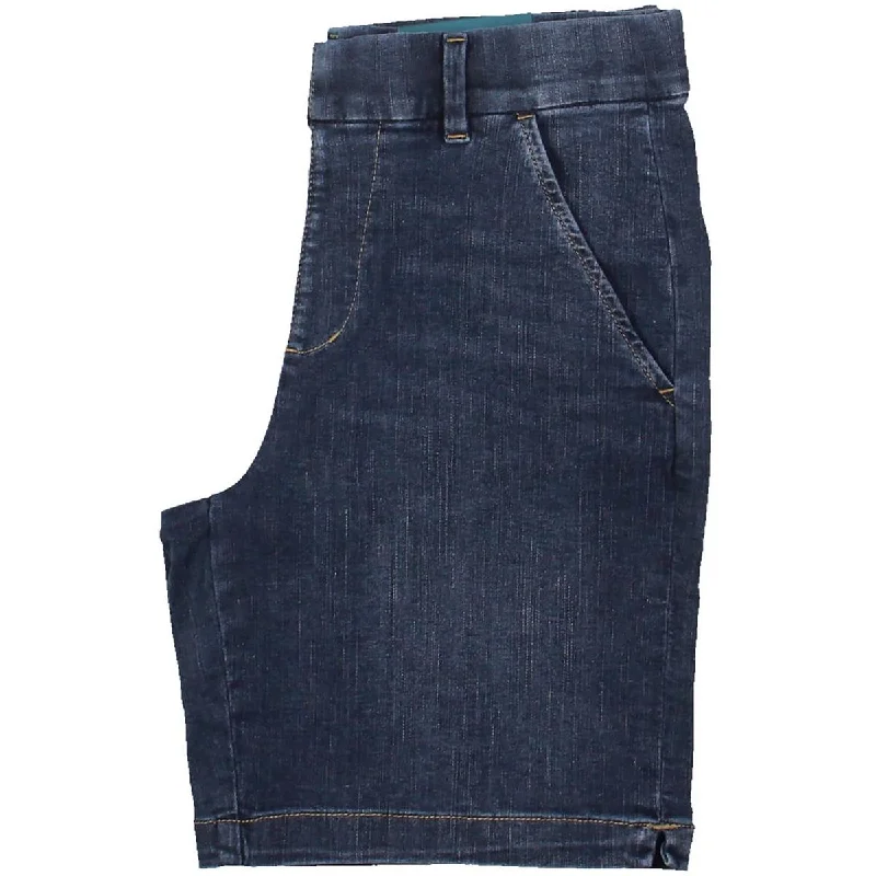 Cargo shorts with a comfortable fit for outdoor adventures and daily wear-Jag Jeans Womens Maddie Mid-Rise Pull On Denim Shorts