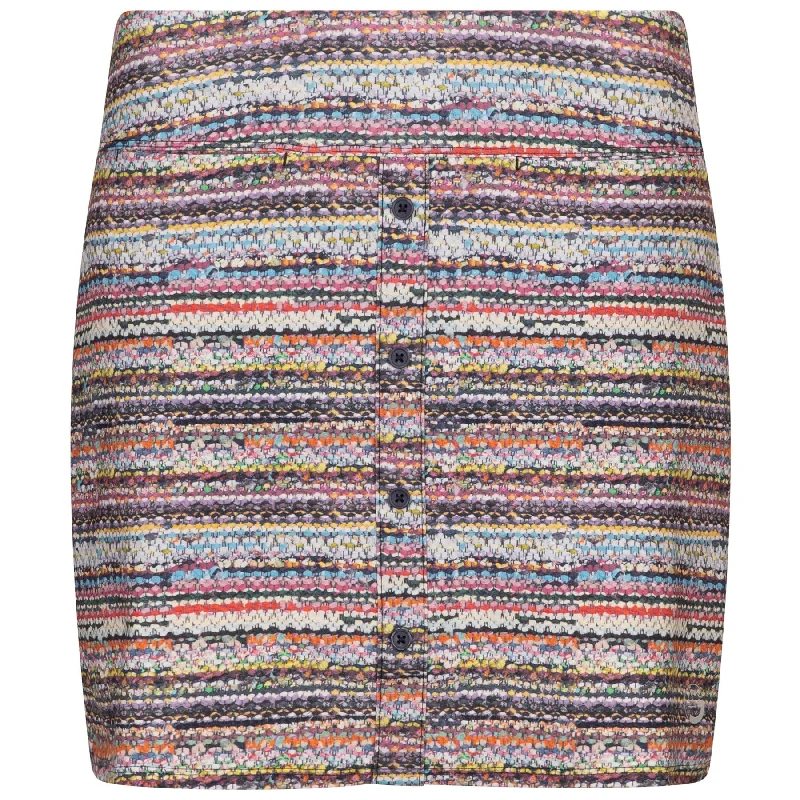 Stretchy skirts for all-body inclusivity -Womens CF Button Placket Skirt Boucle Print - SS24