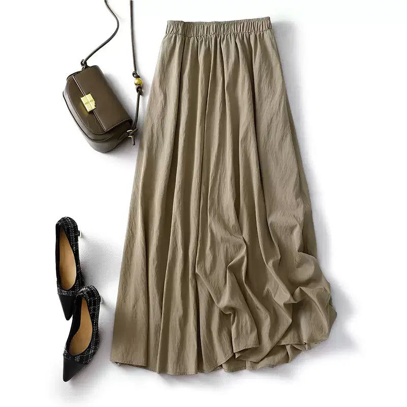 Trendy leather skirts for edgy modern looks -Babakud Women Plus Size Breathable A- Line Skirt