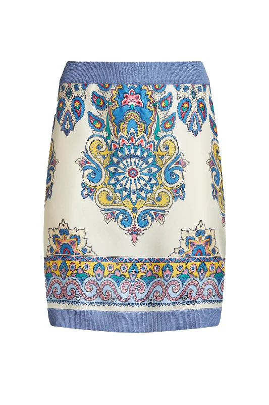 Stretchy mini skirts for flexible movement -Printed Mini Skirt