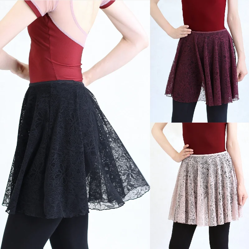 Casual linen skirts for breezy days -MD318 Stretching Lace Pull-on Skirt