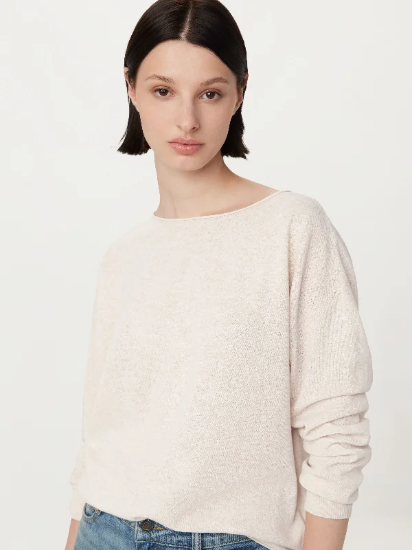 Batwing - Sleeve Sweaters for Loose Fit -The Lightweight Crewneck Sweater in Light Oatmeal