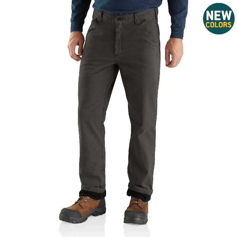 Classic Bermuda shorts for men with a relaxed fit and versatile design-Rugged Flex® Relaxed Fit Canvas Knit-Lined Utility Work Pant