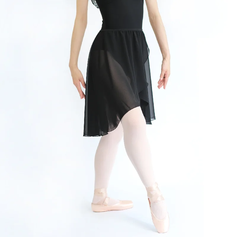 Durable skirts with reinforced seam strength -MD346 Drape Pull-on Skirt BLK