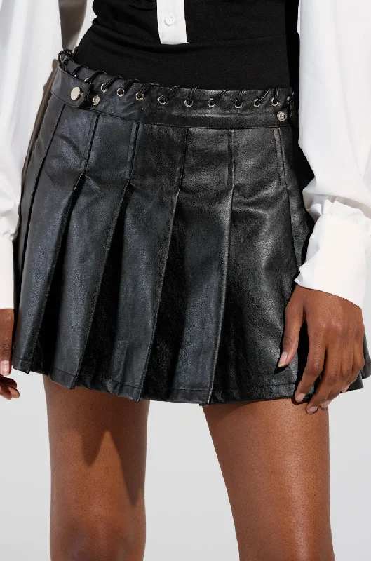 High-waisted skirts with button front detail -THE BADDER THE BETTER MINI SKIRT