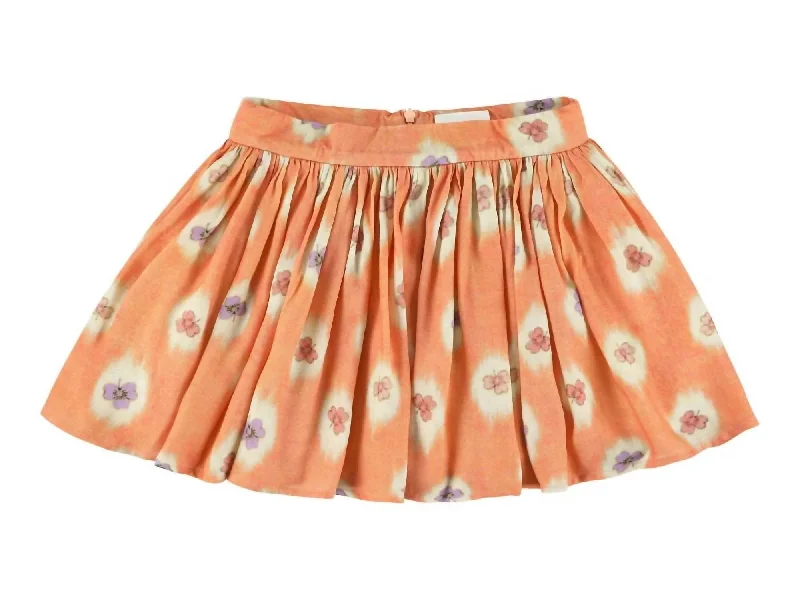 Designer pencil skirts for sharp professional looks -Girl's Sprint Short Skirt In Clover Pumpkin