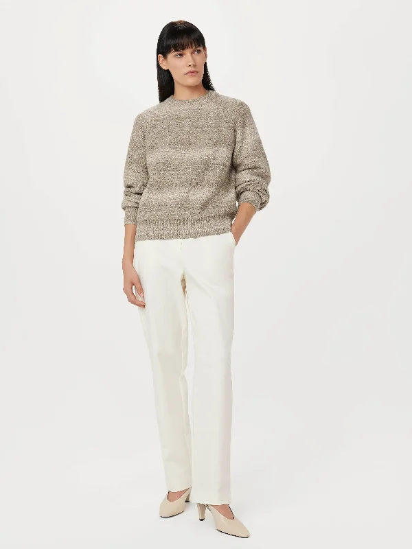 Oversized Cardigan Sweaters for Cozy Look -The Seawool® Crewneck Sweater in Light Beige