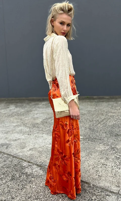 Affordable skirts for budget-friendly wardrobe updates -Sabina Musayev Frances Skirt - Orange