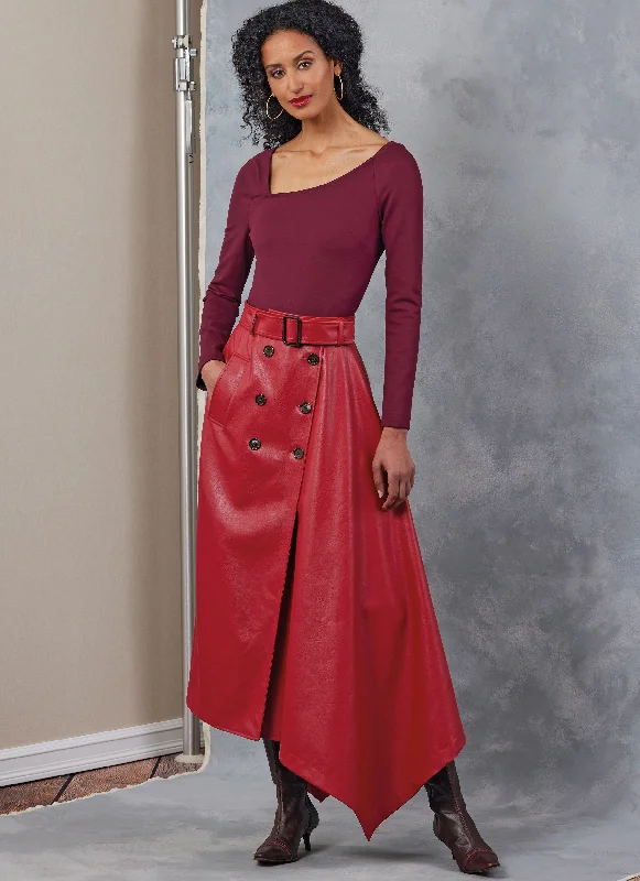 Wrap midi skirts for stylish ease -Vogue Skirt V2050