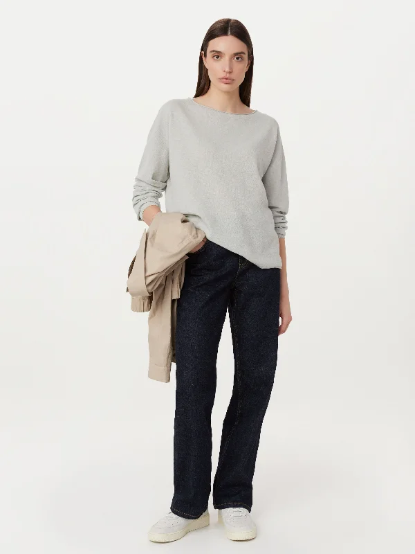 Short - Hemmed Sweaters for Youthful Look -The Lightweight Crewneck Sweater in Wasabi