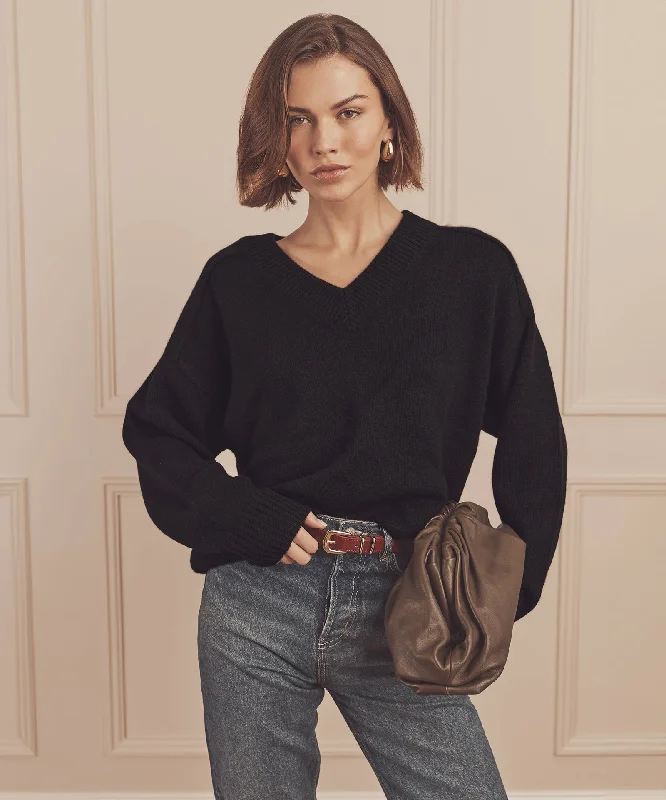 Sustainable Sweaters for Ethical Fashion -Super Luxe Cashmere V-Neck Sweater