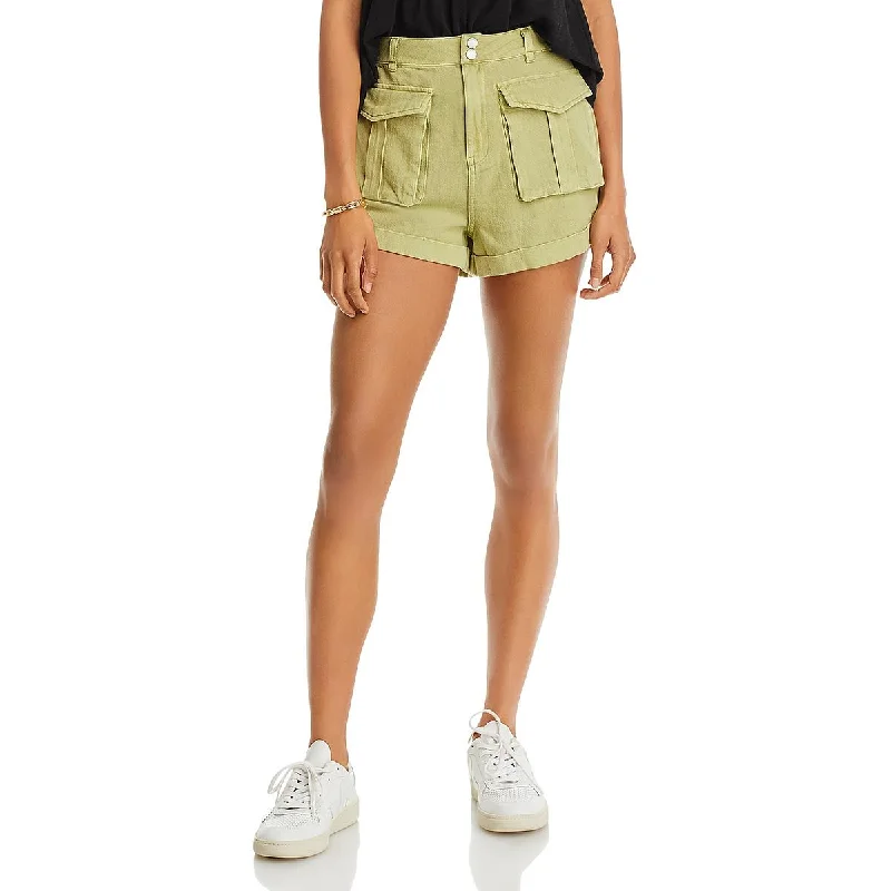 Stylish denim shorts for women with a high-rise fit for a flattering silhouette-[BLANKNYC] Womens Linen Denim Shorts