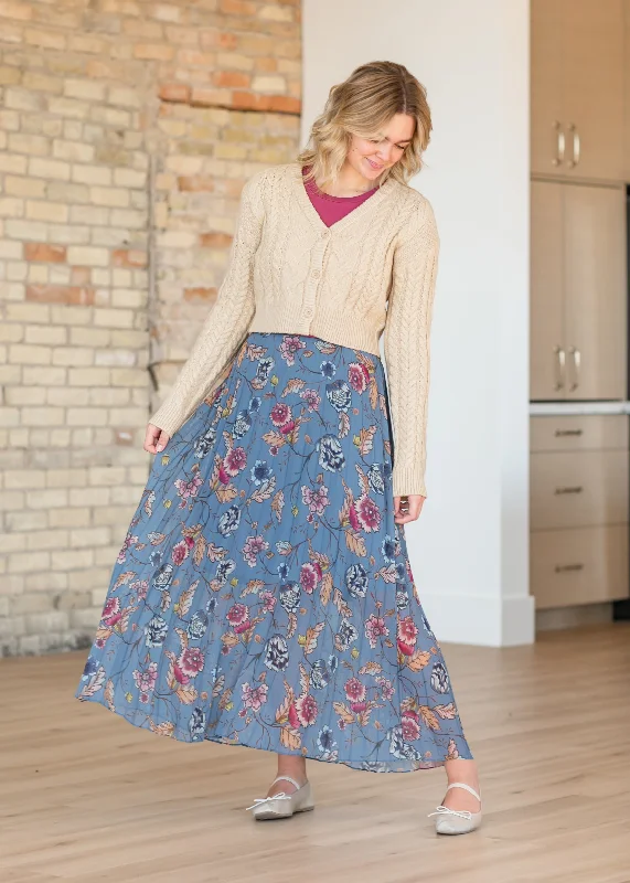 Casual skirts for relaxed weekend lounging -Steve Madden® Coppola Floral Pleated Maxi Skirt - FINAL SALE