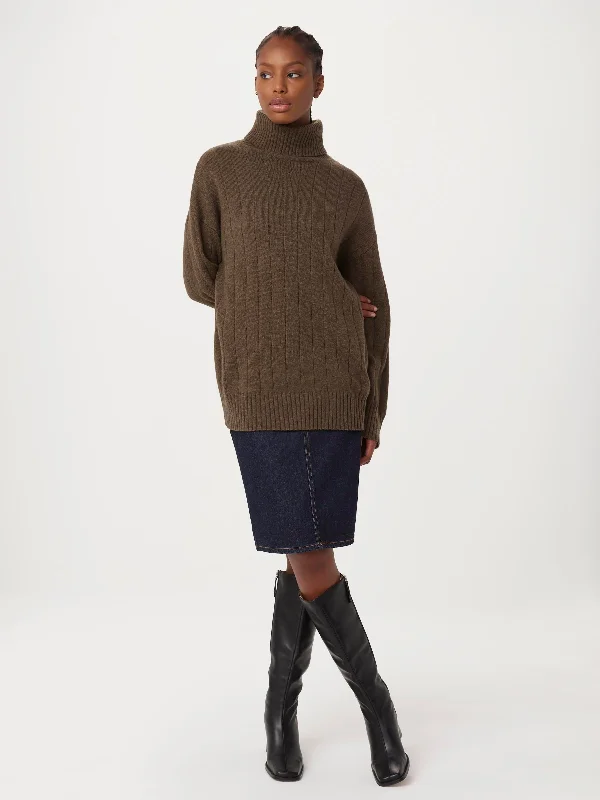 Bell - Sleeve Sweaters for Fashionable Look -The Lambswool Turtleneck Sweater in Chocolate Brown