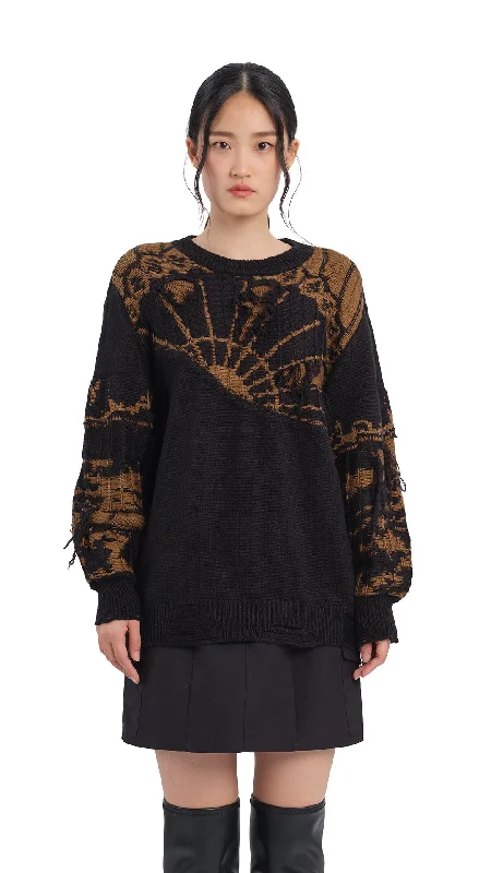 Abstract Pattern Sweaters for Artistic Flair -Queen Sisi Knitted Sweater