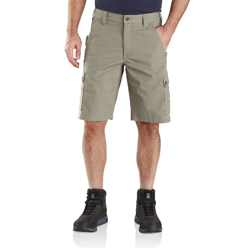 Trendy denim shorts for men with a slim fit and distressed finish for a casual style-Rugged Flex® Relaxed Fit Ripstop Cargo Work Short