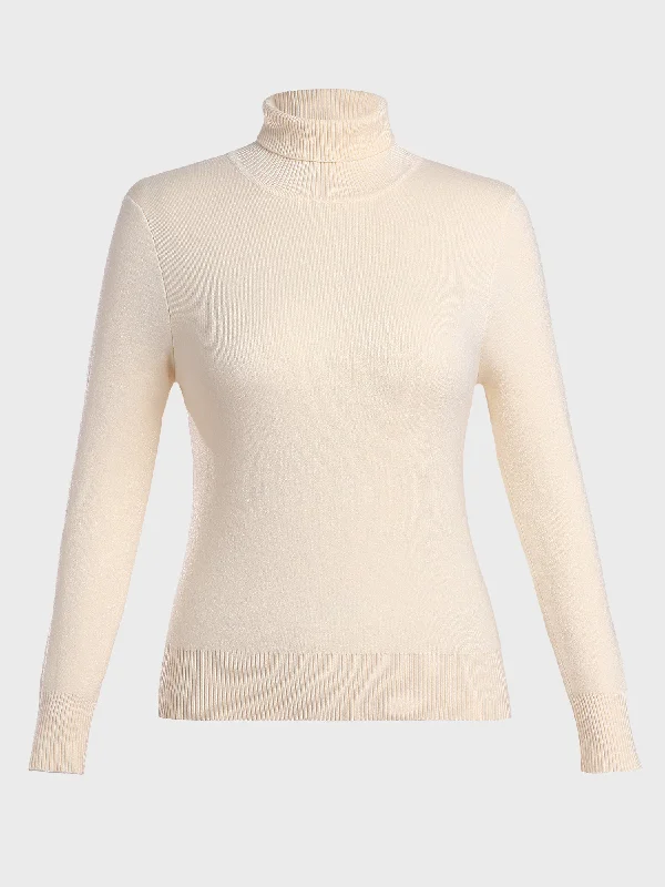 Mock - Neck Sweaters for Subtle Style -Velvet Warmth Turtleneck Sweater