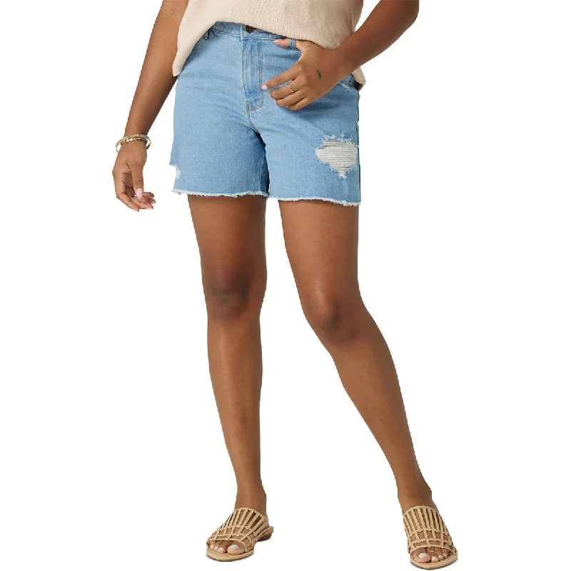 Trendy printed shorts for men with tropical patterns for a fun summer look-Wrangler Womens Destroyed Denim Cutoff Shorts