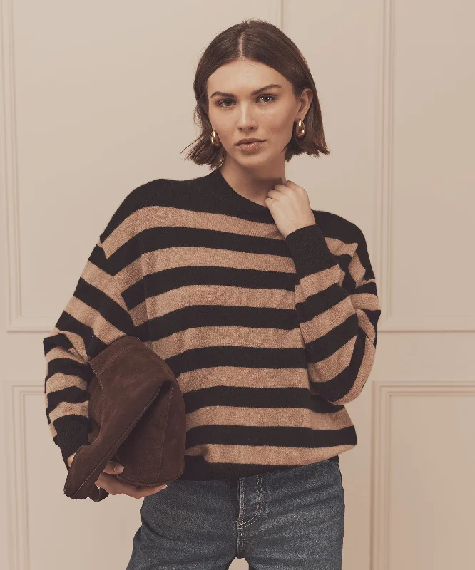 Wool Sweaters for Winter Warmth -Signature Cashmere Striped Crewneck Sweater