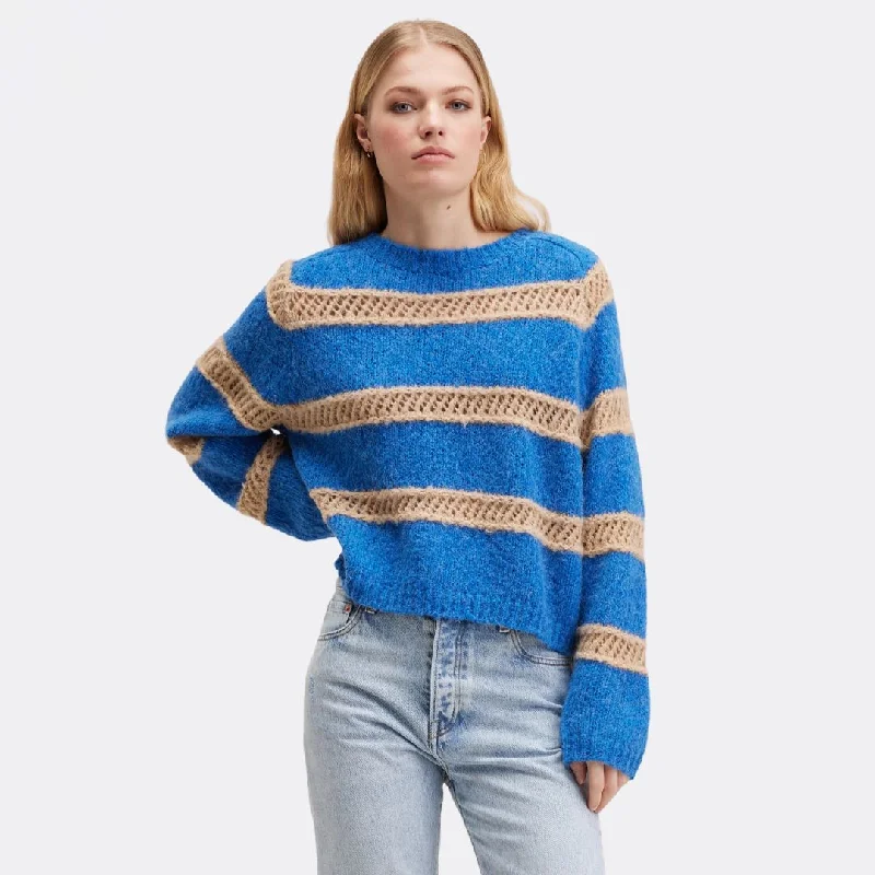 Open - Neck Sweaters for Airy Feel -Roft Sweater (Sea)