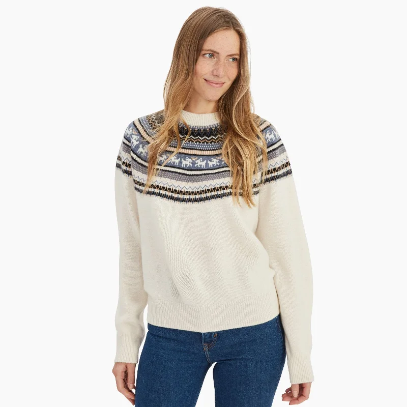 Kids' Sweaters for Cute Appearance -Cashmere Goat Fair Isle Crewneck Sweater