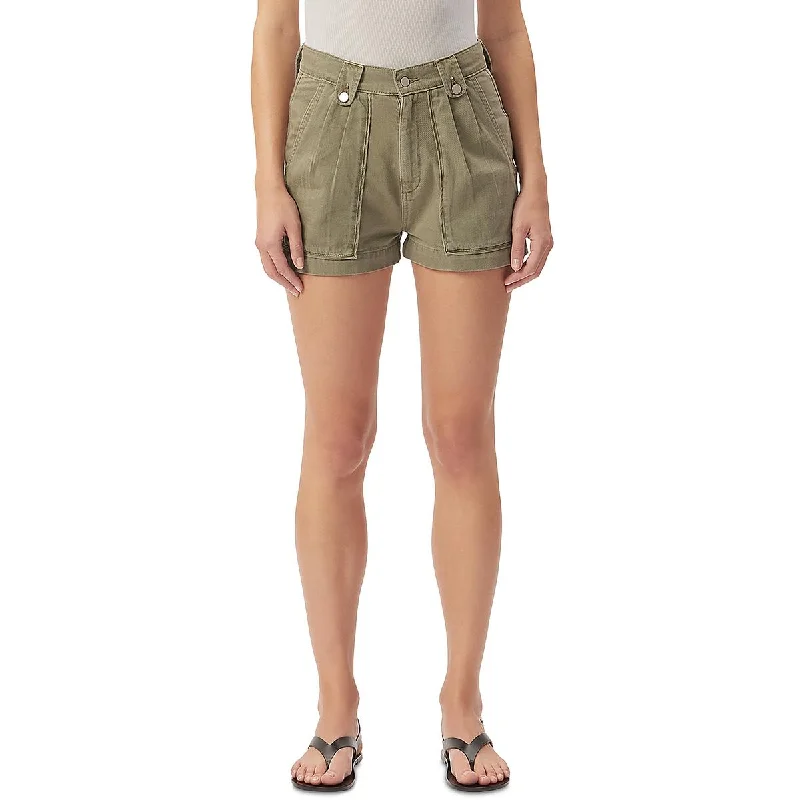 Stylish denim shorts for women with a high-rise fit for a flattering silhouette-DL1961 Womens Denim Pleated Denim Shorts