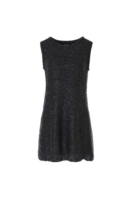 Flared Dresses for Retro -Sequins Jacquard Mini Knit Dress