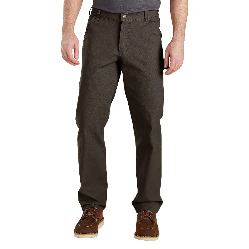 Comfortable shorts for men with elastic waistbands and a flexible fit for all-day wear-Rugged Flex® Relaxed Fit Duck Utility Work Pant