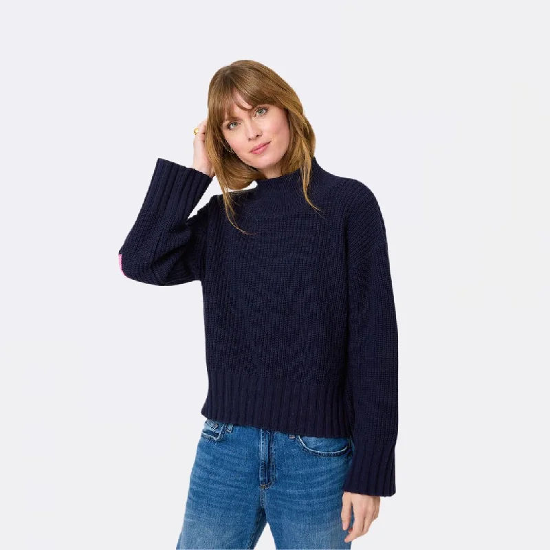 Batwing - Sleeve Sweaters for Loose Fit -Marlowe Zero Waste Sweater (Indigo)